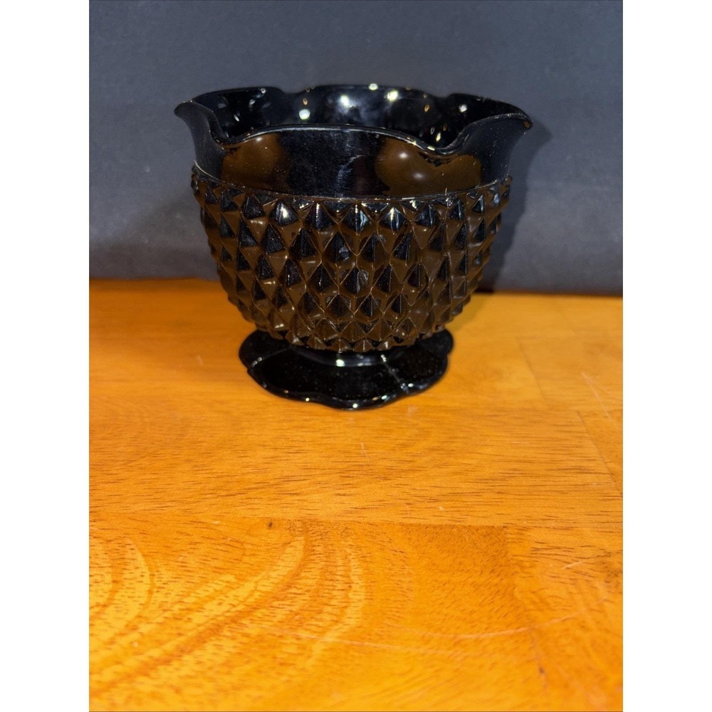 Indiana glass Black candle holders